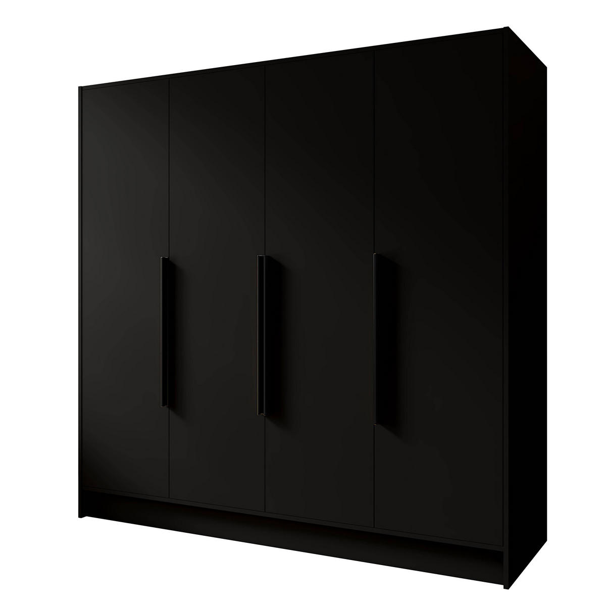 FLÜGELTÜRENSCHRANK PORTO - Schwarz, Holzwerkstoff (200/200/51cm) - Meblini