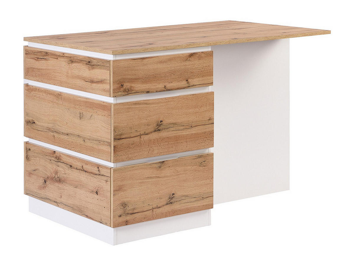 KÜCHENINSEL - 2 -Sitzer - MDF - naturfarben hell, weiß - POMARELA - Naturfarben, Holz (140/91/80cm) - Vente-Unique