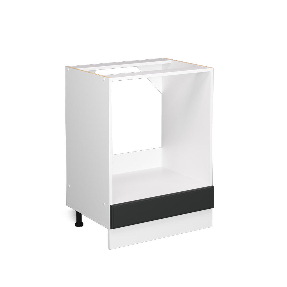 HERDUMBAUSCHRANK R-Line Anthrazit Landhaus 60 cm ohne AP - Anthrazit/Weiß, Holzwerkstoff (60/81.6/46cm) - Vicco