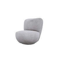 DREHSESSEL LUIS, Freistehend, Sitz drehbar 360°, 39x82x56 cm, SILBER - Silberfarben, Holz/Textil (82/72/66cm) - DomoHome