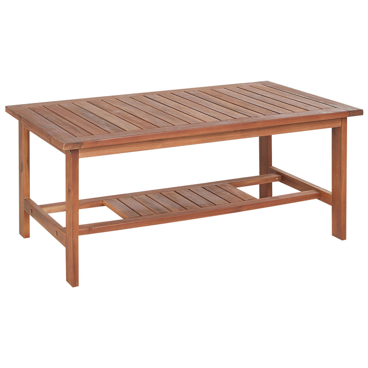 LOUNGE SET 4-Sitzer Akazienholz hellbraun Auflagen weiß Altidona - Creme, Holz - Beliani