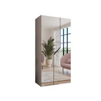 DREHTÜRENSCHRANK 202/100/52 2-türig - Beige/Schwarz, Holz/Metall (100/202/52cm) - Abiks Möbel