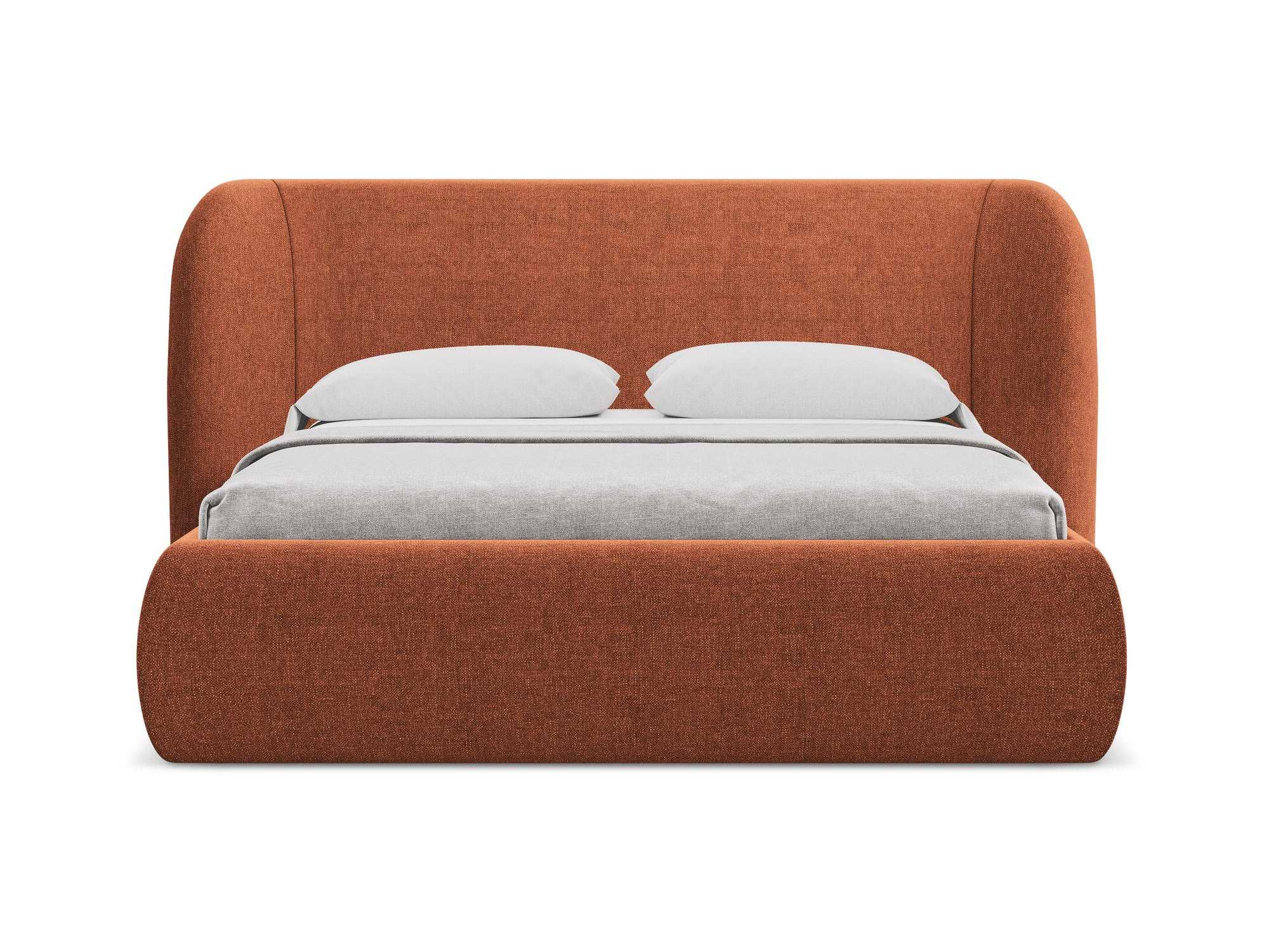 POLSTERBETT mit Bettkasten und Lattenrost 190x215 Orange - Terracotta/Schwarz, Kunststoff/Textil (140/200cm) - Makamii