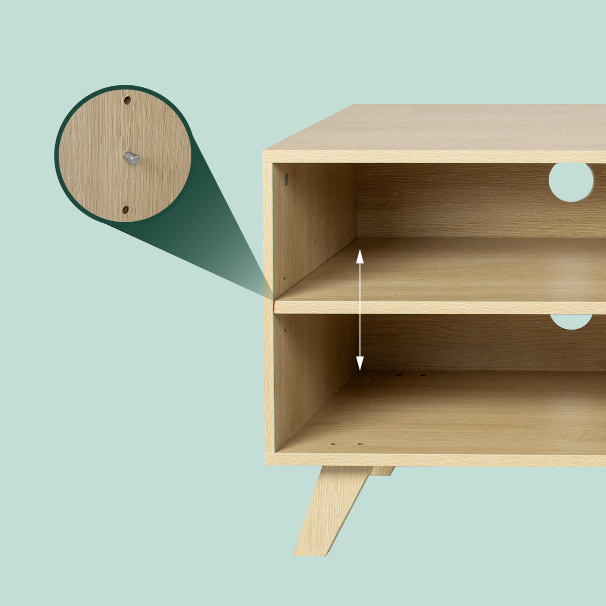 TV-LOWBOARD - Hellbraun, Holzwerkstoff (140/50/40cm) - Relaxdays