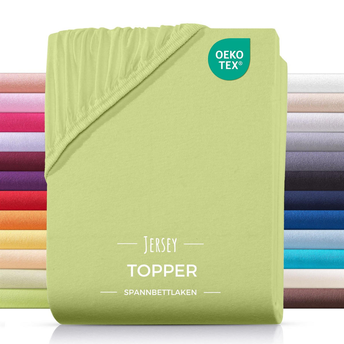 TOPPER-SPANNBETTLAKEN Jersey Bettlaken 200x200 cm Grün - Grün, Textil (200/200cm) - Carpe Sonno