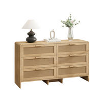 KOMMODE 130 cm Natur aus Holzwerkstoff mit Rattangeflecht - Naturfarben, Holzwerkstoff (40/74/130cm) - OKMYHOME