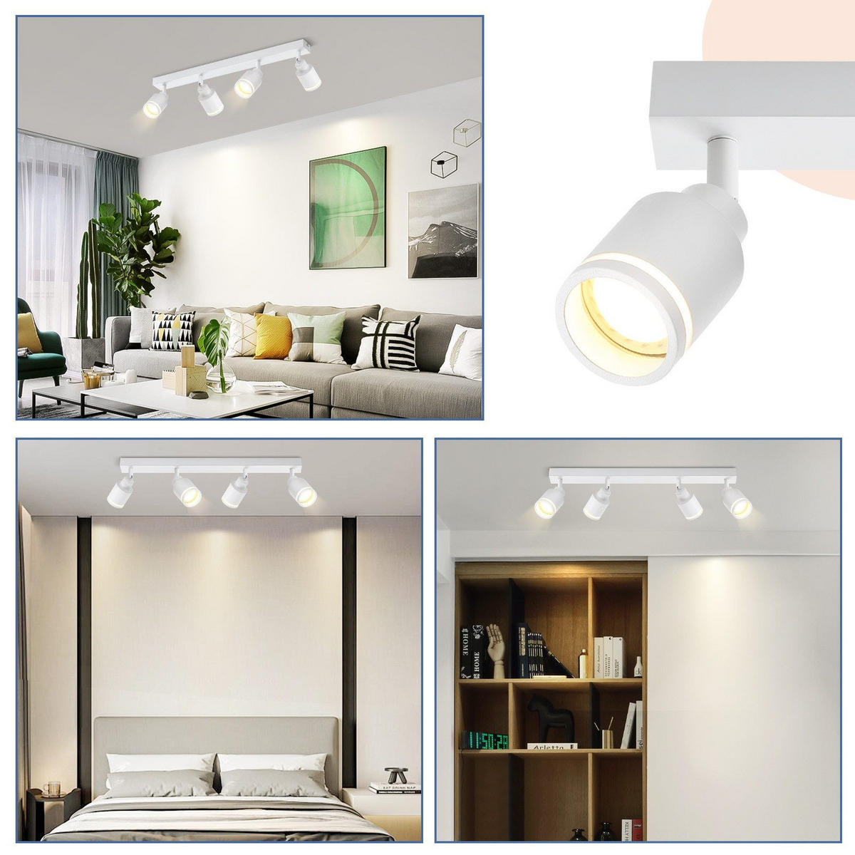 STRAHLER Trier 4-flammig 55/5/15.7 cm - Weiß, Metall (55/5/15.7cm) - Nettlife