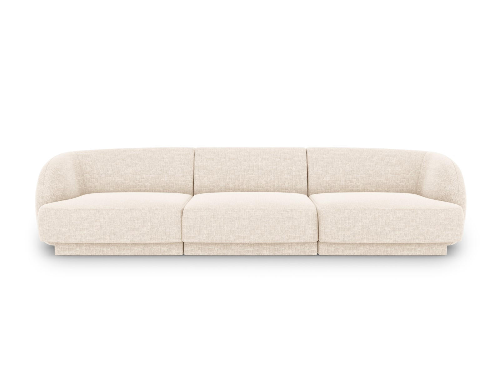 SOFA Miley aus Chenille-Stoff leichtes beige 3 Sitzplätze - Creme, Textil (90/70/255cm) - Micadoni