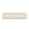 SOFA Miley aus Chenille-Stoff leichtes beige 3 Sitzplätze - Creme, Textil (90/70/255cm) - Micadoni