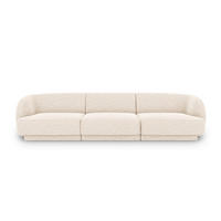 SOFA Miley aus Chenille-Stoff leichtes beige 3 Sitzplätze - Creme, Textil (90/70/255cm) - Micadoni
