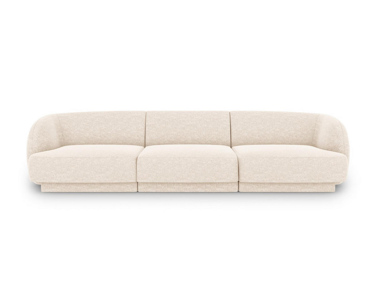 SOFA Miley aus Chenille-Stoff leichtes beige 3 Sitzplätze - Creme, Textil (90/70/255cm) - Micadoni