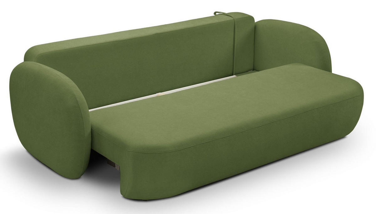 SCHLAFSOFA LIO, Sofa mit Schlaffunktion und Bettkasten, Farbe: Grün, Velourstoff - Grün, Textil (238/86/101cm) - Sepro Meble