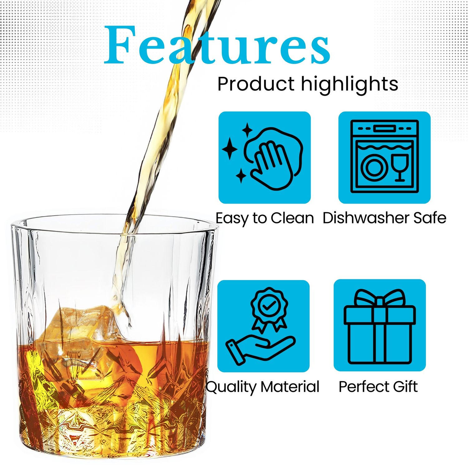 WHISKY GLAS SET (6-tlg.) - Transparent, Glas (0.2L) - Intirilife