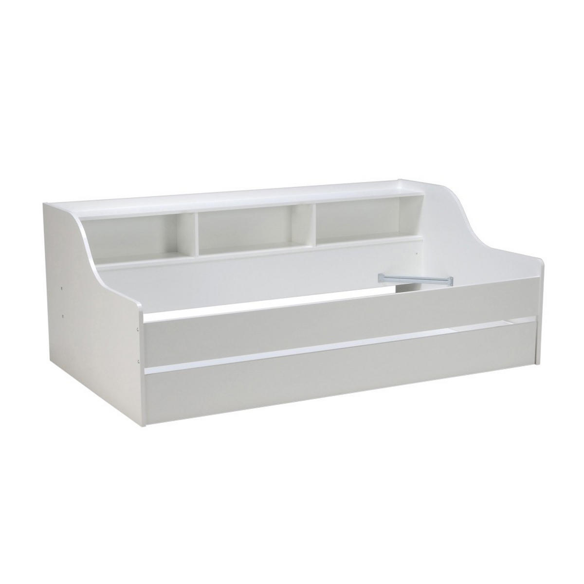AUSZIEHBETT PALMA mit Regal und Nischen/ Bett 2x90x190 - Weiß - Weiß, Holzwerkstoff (90/190cm) - Weber Industries