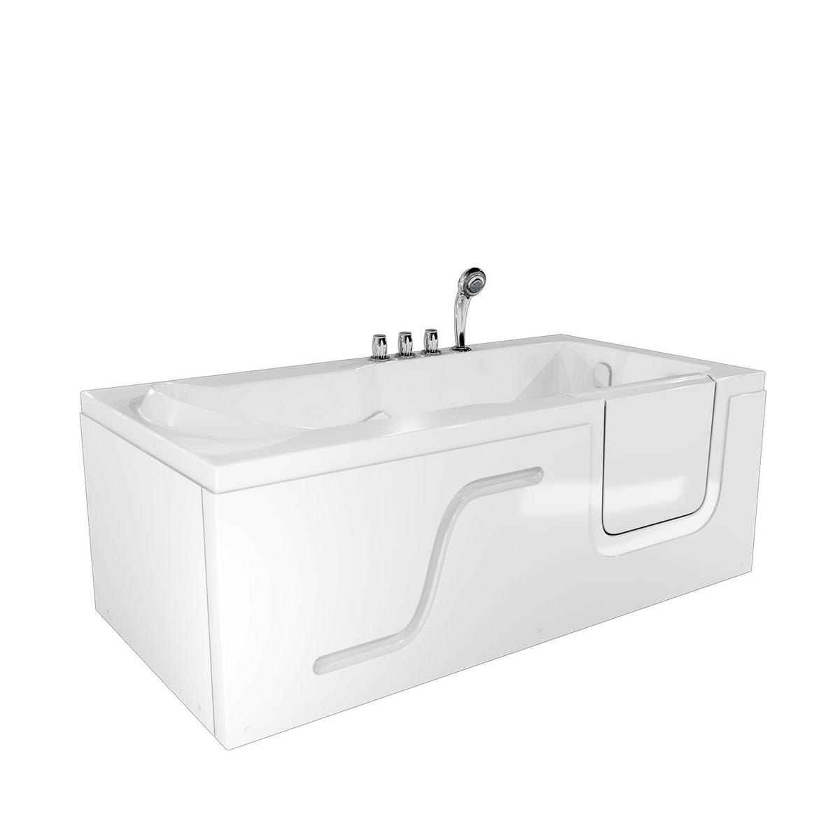 SENIORENWANNE mit Tür S17-TH-L 150x75cm - Weiß, Glas/Kunststoff (75/54/150cm) - AcquaVapore by Sandra Jentho