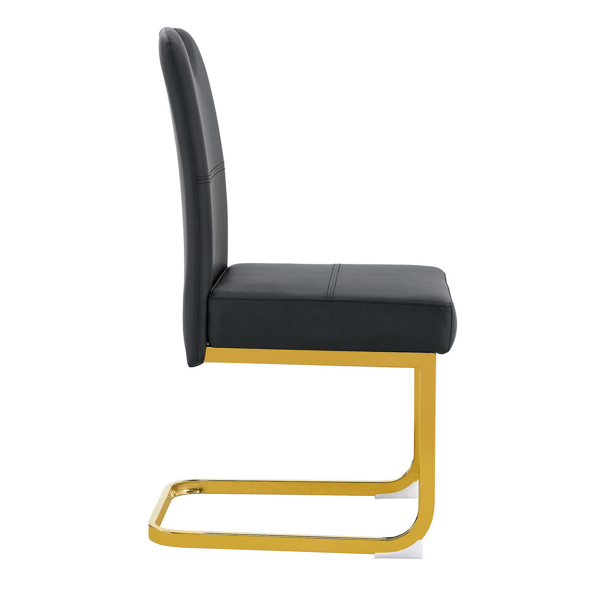 STUHL 2er-Set ergonomische Rückenlehne PU Black - Schwarz, Metall (43/97/56cm) - Meubliv