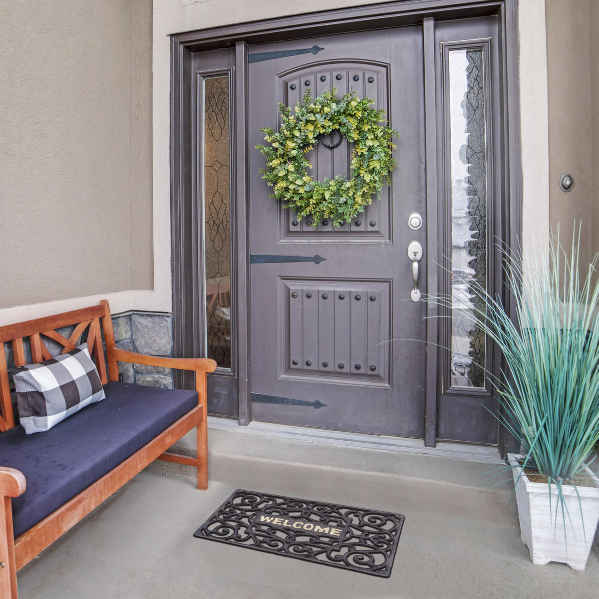 FUSSABTRETER - Braun, Metall (60/31cm) - Relaxdays