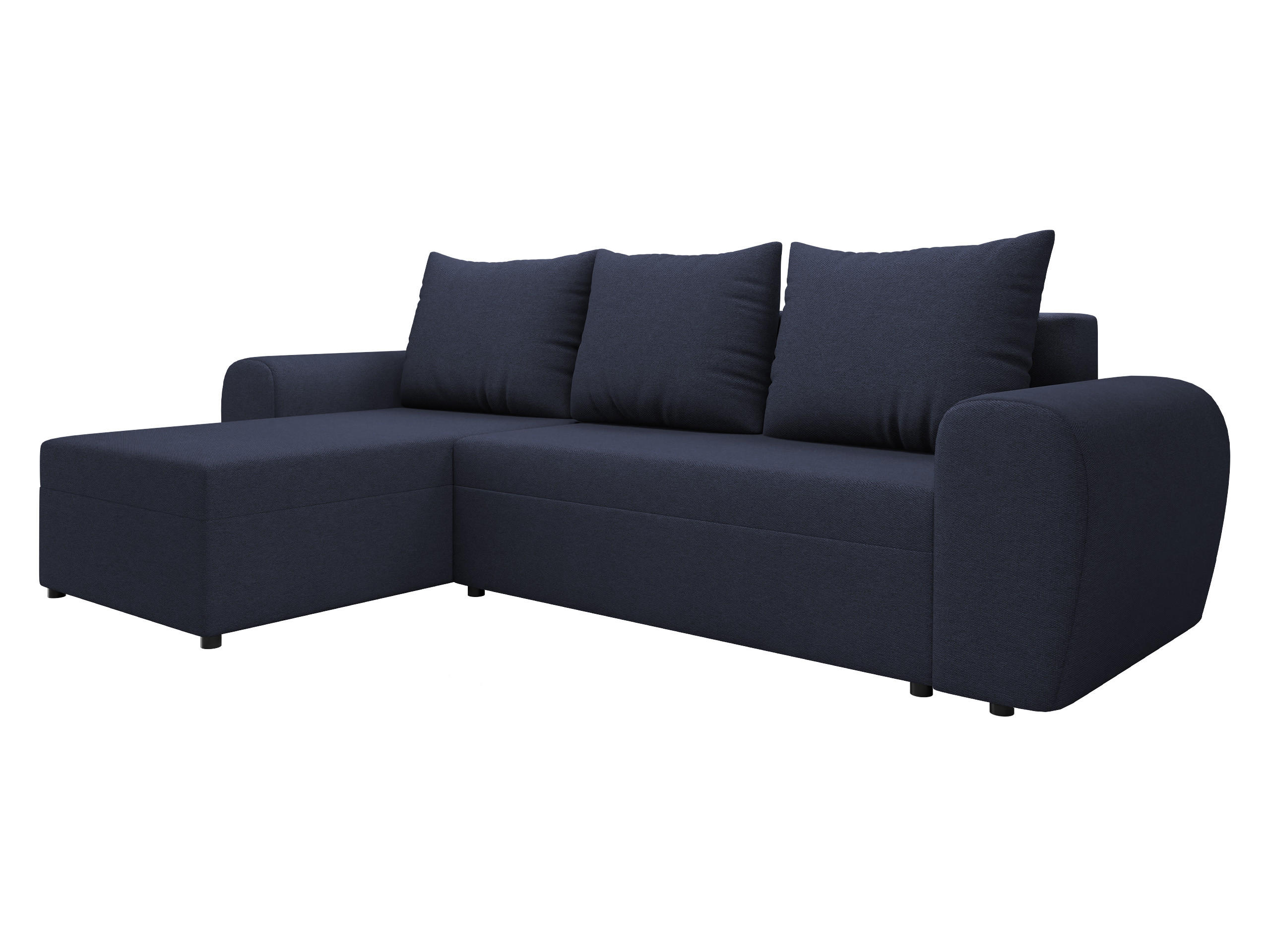 ECKSOFA Mader - Schwarz/Dunkelblau, Holz/Kunststoff (260/140cm) - MIRJAN24