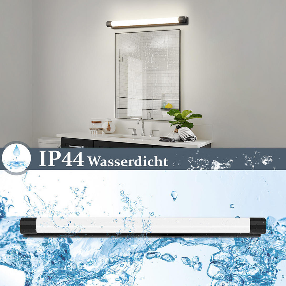 SPIEGELLEUCHTE BRUNO Ⅲ 50/4/8 CM - Schwarz, Glas (50/4/8cm) - Nettlife