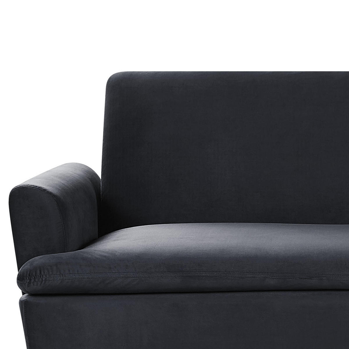 3-SITZER-SCHLAFSOFA Samtstoff Schwarz Vettre - Schwarz, Textil (210/88/84cm) - Beliani