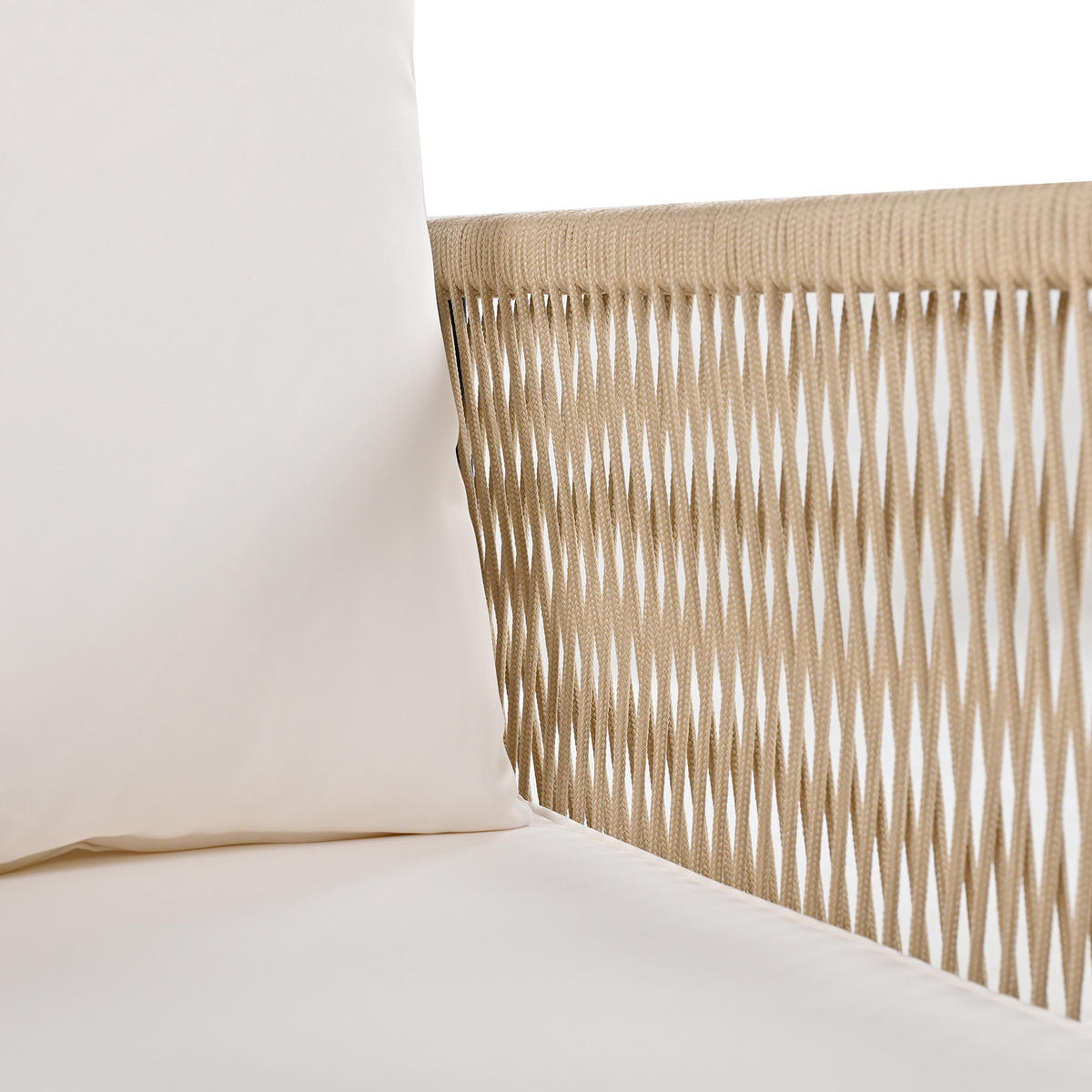 GARTEN-ESSGRUPPE 5-tlg. Sitzgruppe Feines Seil Eisen - Beige, Metall - ComfortXL