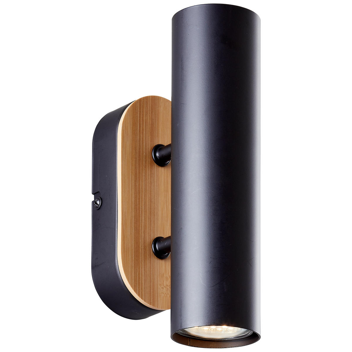 WANDLEUCHTE Niels Schwarz matt/Natur 12/6/20 cm - Multicolor, Metall (6/20/12cm) - Brilliant