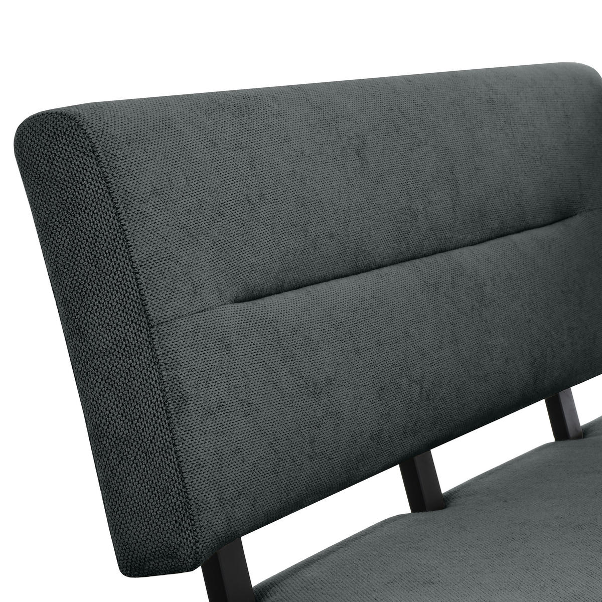 ECKBANK Zerra 192x153 cm, mit Metallbeinen, Curio-Stoff, Anthrazit - Anthrazit/Schwarz, Metall (192/153cm) - Beautysofa