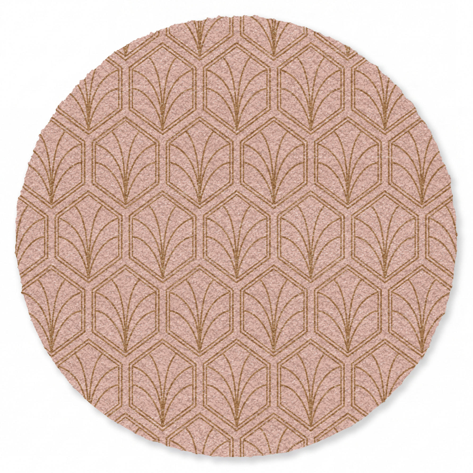 FUSSMATTE Lachsrosa - Muster - Geometrisch Schmutzfangmatte 90x90 cm - Altrosa, Kunststoff/Textil (90/0.4cm) - MuchoWow