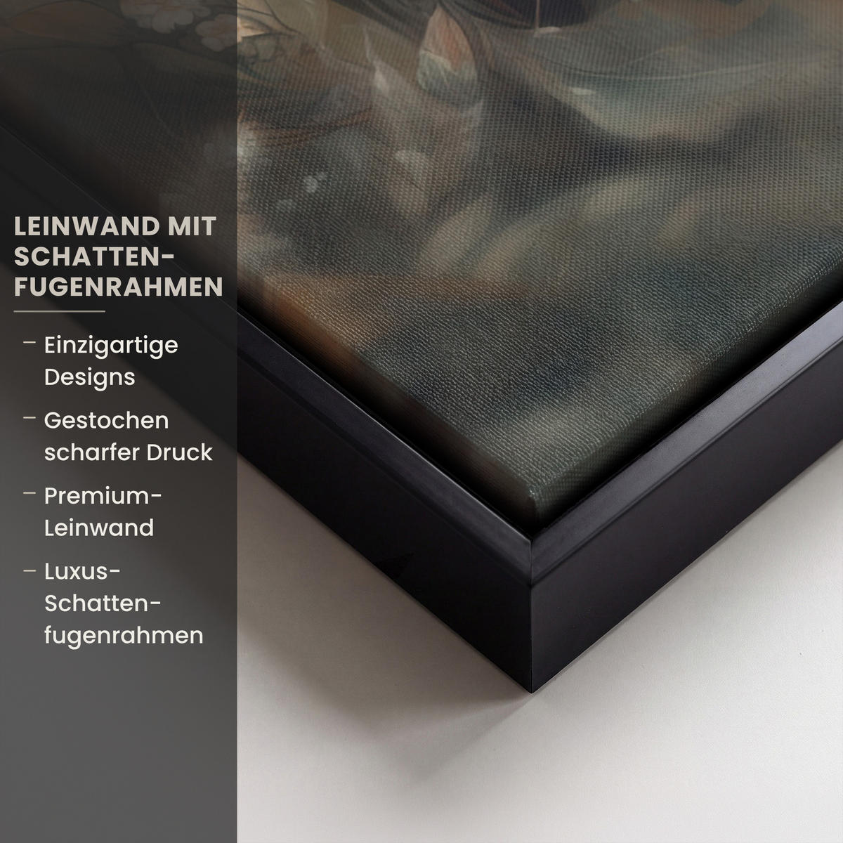 LEINWAND Bilder mit Rahmen - Löwe - Wildtiere - Pflanzen - Natur - Blumen - 50x70 - Beige, Textil (50/70cm) - MuchoWow