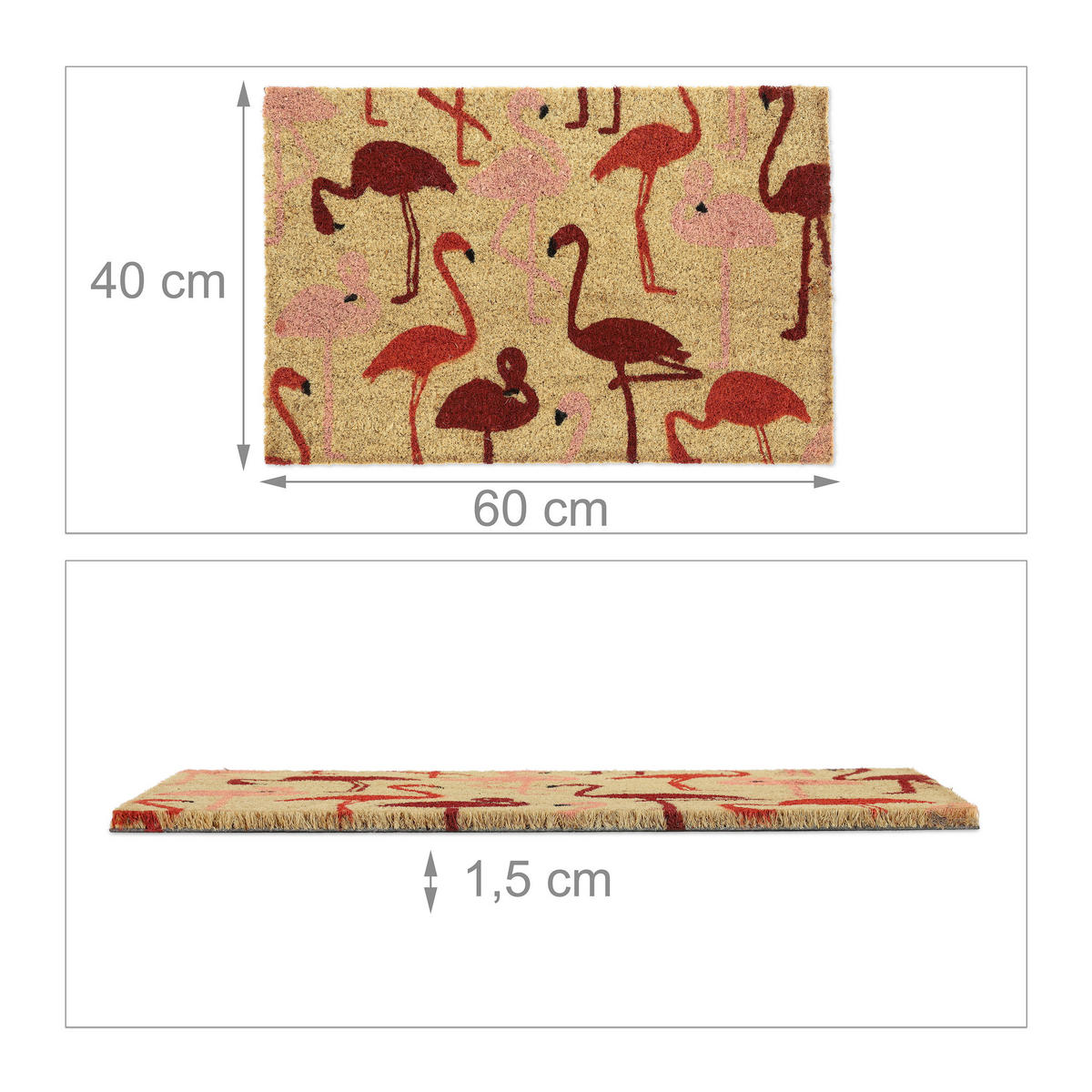 KOKOSFUSSMATTE - Multicolor, Kunststoff/Textil (60/40cm) - Relaxdays