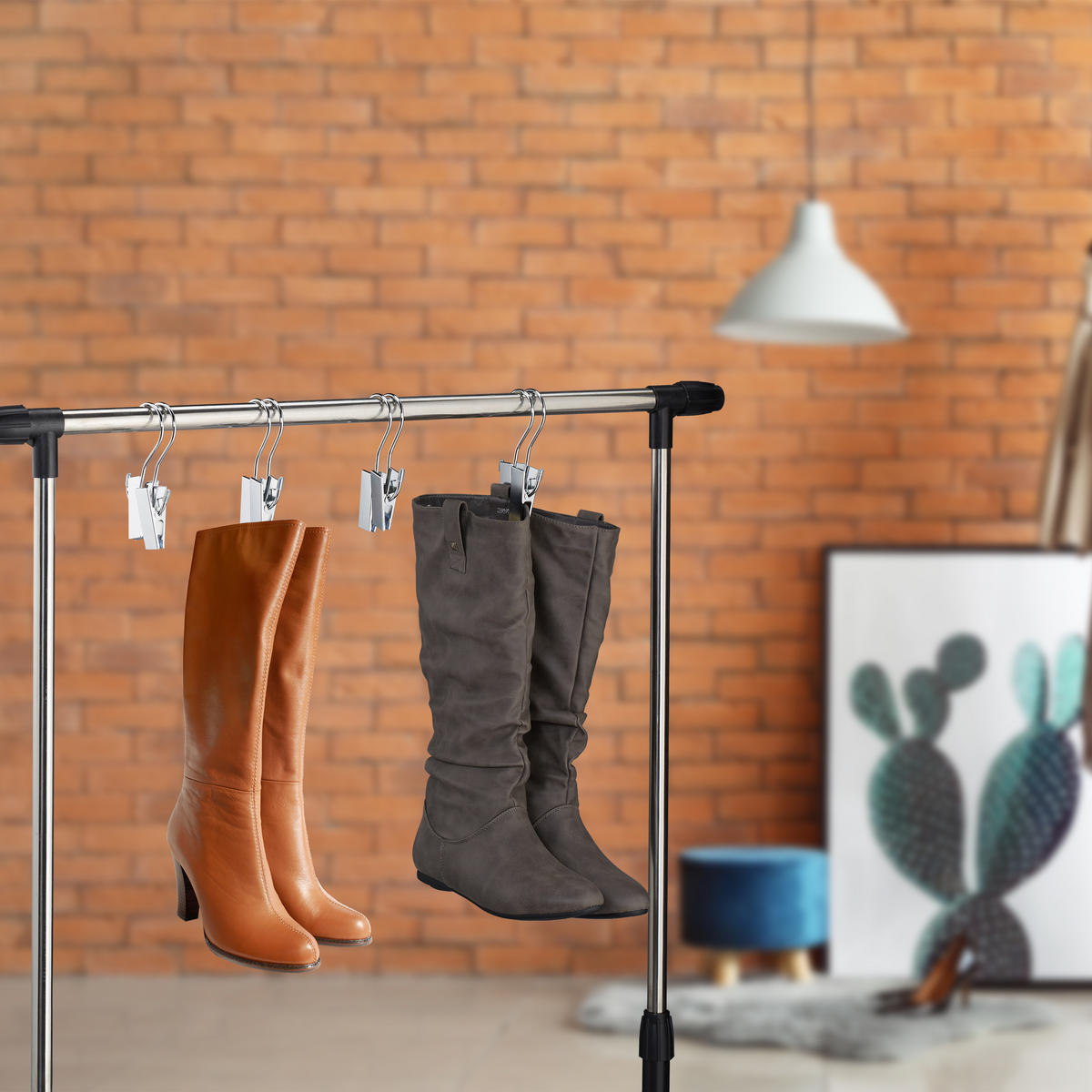 5XKLIPY na čižmy - strieborná, kov/plast (9.5/14/2.5cm) - Relaxdays