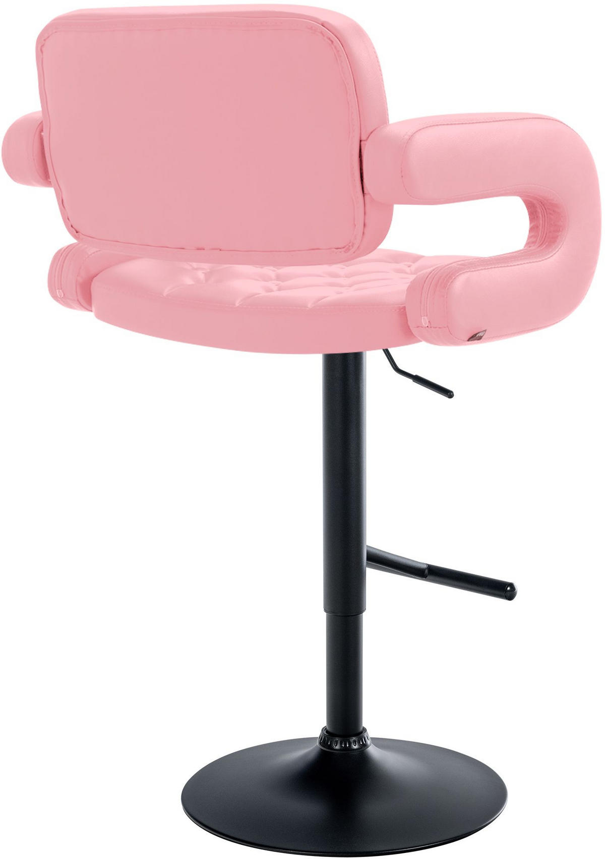 BARHOCKER Lederlook pink - Pink/Schwarz, Textil/Metall (62/103/55cm) - CLP