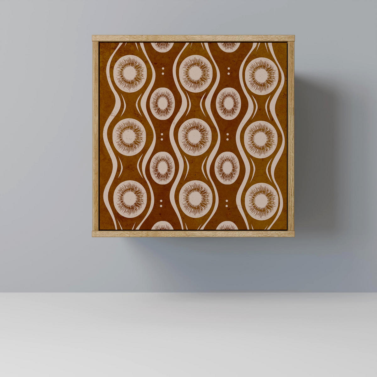 SIDEBOARD BROWN EYES, Eichefarben, 57,5x42x75,5 cm, Goldfarbene Metallfüße - Eichefarben/Goldfarben, Holzwerkstoff/Metall (57.5/75.5/42cm) - SpaceRebels