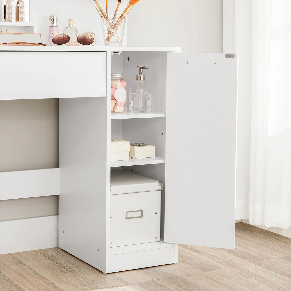 SCHMINKTISCH - Weiß, Holzwerkstoff (40/132/80cm) - Hansiro