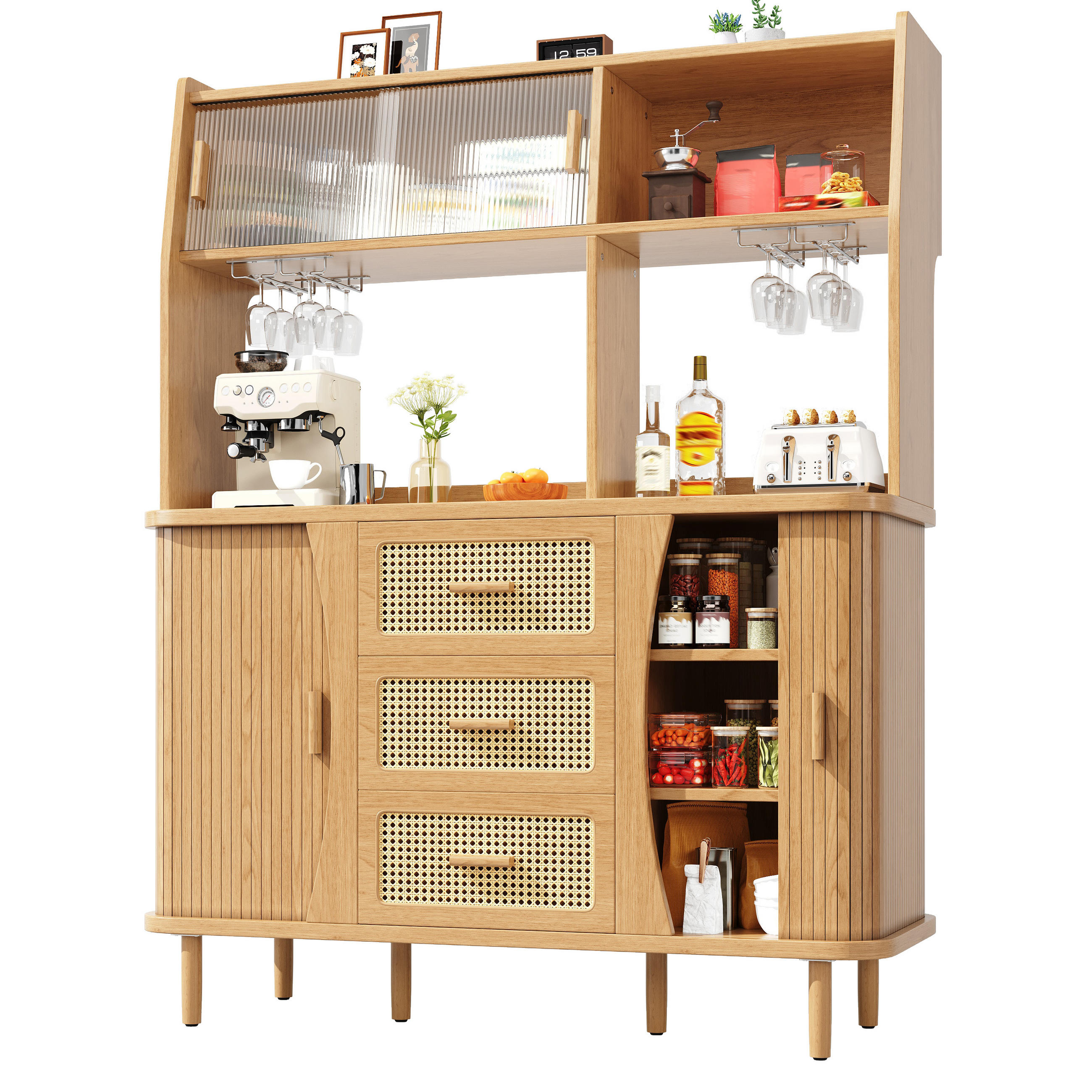 Evryae Buffet Hellbraun 140x174.5x40.5 cm