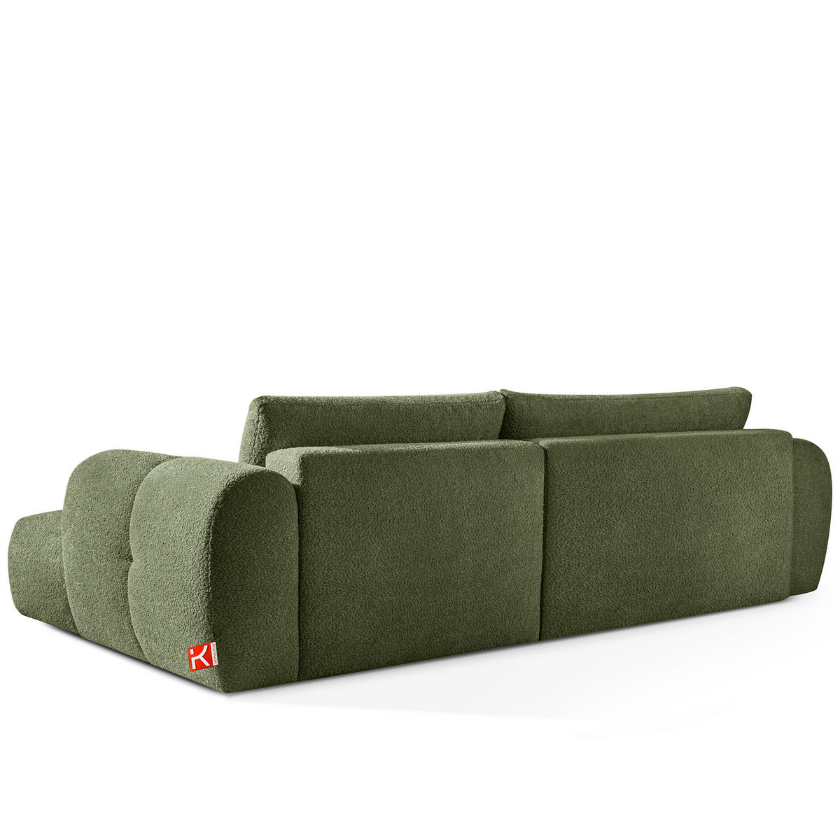 ECKSOFA RECHTS LIRA, Olivgrün, Bouclé - Olivgrün, Holz/Holzwerkstoff (295/112cm) - KONSIMO®
