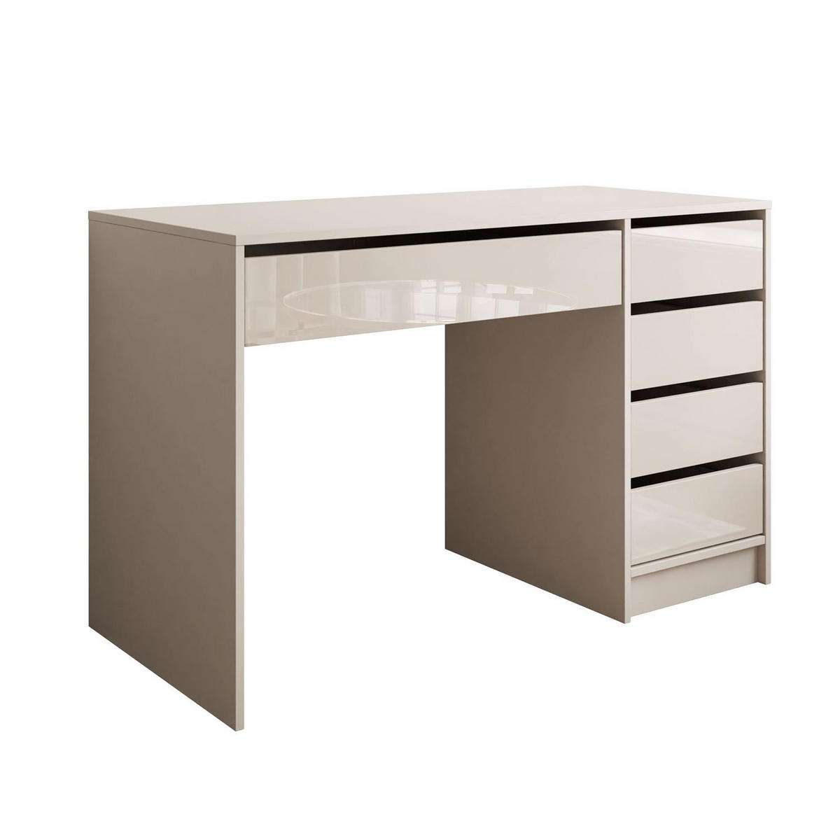 SCHREIBTISCH MADA GLOSS mit Schubladen - Kaschmir, Holzwerkstoff (55/120/75cm) - Lookway