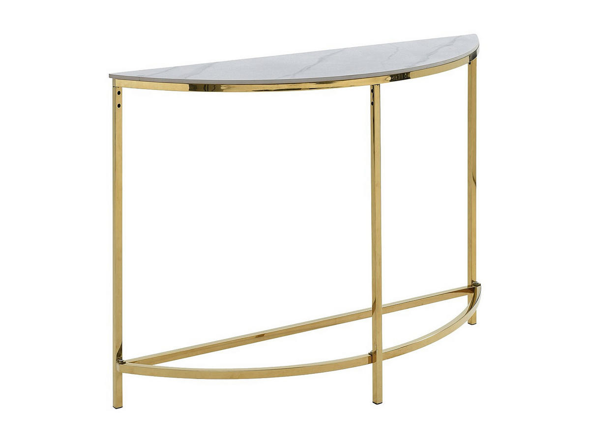 KONSOLENTISCH - 120 cm x 36 cm - Keramik - Weiß, Goldfarben - CYLIAN - Goldfarben/Weiß, Keramik (36/120/79cm) - Vente-Unique