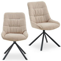 ESSZIMMERSTÜHLE LIBRA 2er-Set beige - Beige, Textil (50/90/60cm) - IDIMEX