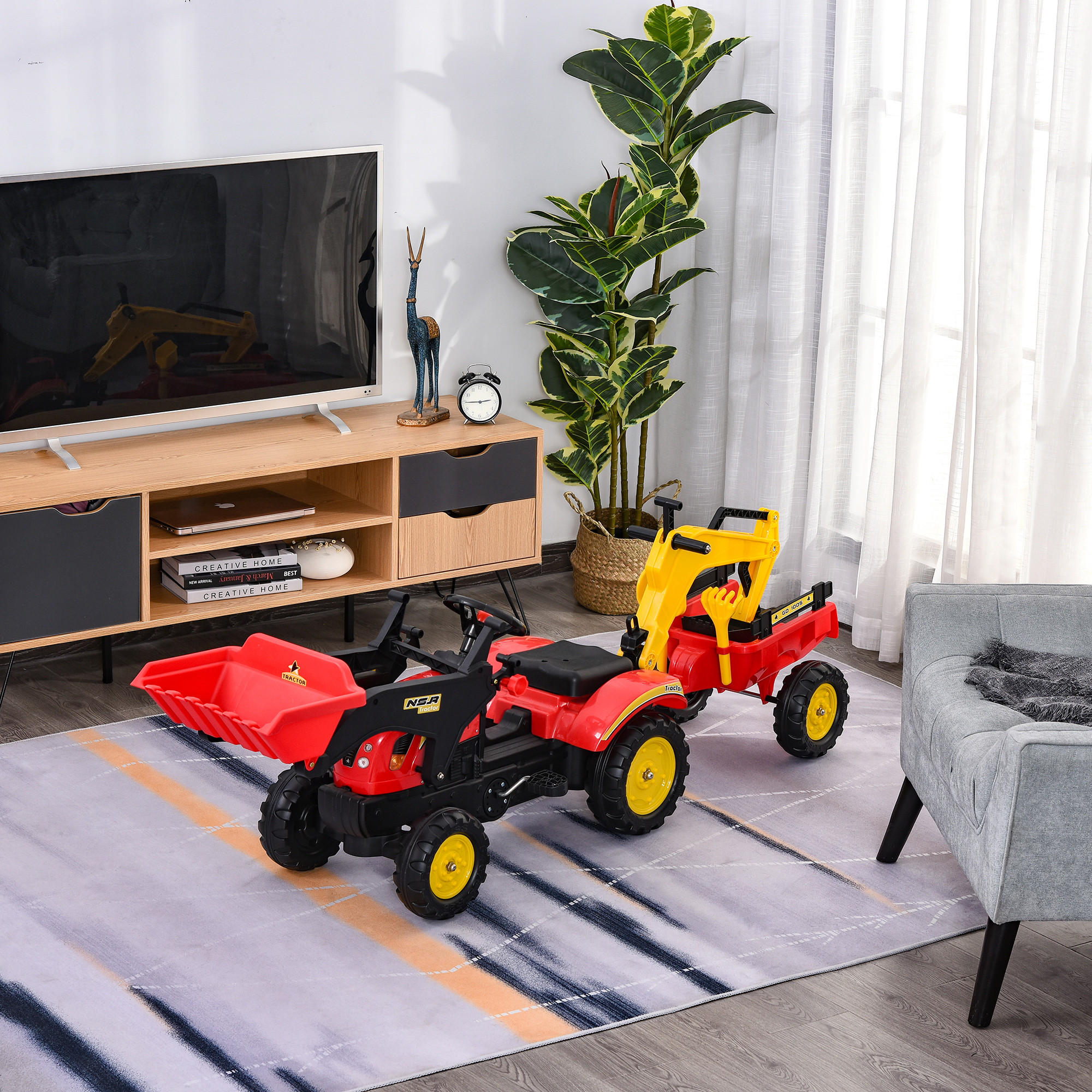 KINDER RUTSCHAUTO, Rot, Stahl+ Kunststoff - Rot, Metall (42/59/179cm) - HOMCOM