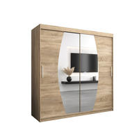 SCHWEBETÜRENSCHRANK 200/200/62 2-türig - Silberfarben/Sonoma Eiche, Holz/Kunststoff (200/200/62cm) - MÖBEL KRYSPOL