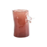 VASE Bird On Branch 9/9/15 cm - Rot, Glas (9.5/15cm) - Present Time