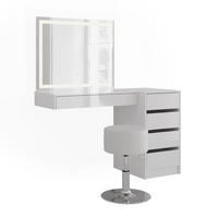 SCHMINKTISCH Sherry Weiß/Weiß Hochglanz 120 cm 4 Teile - Weiß Hochglanz, Holzwerkstoff (120/76/50.1cm) - Vicco