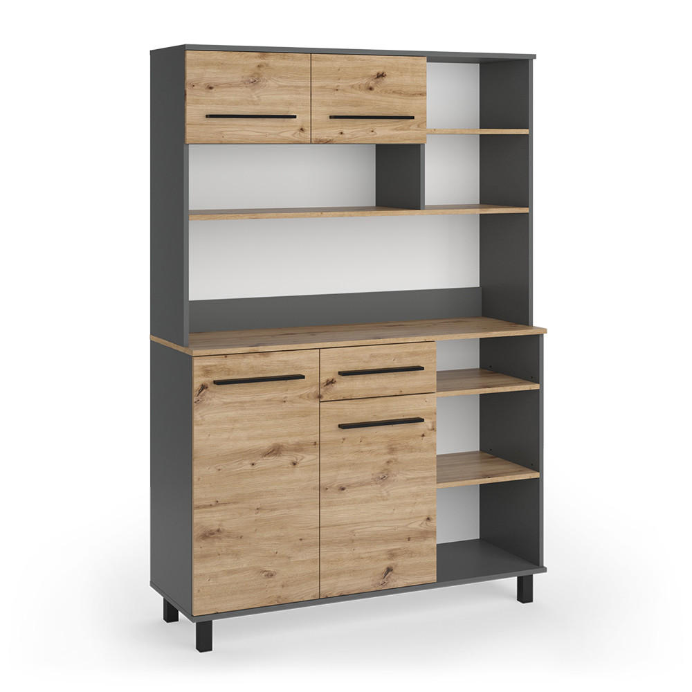 BUFET DE BUCATARIE Pure, Stejar artizanal/antracit, 120.2x177 cm