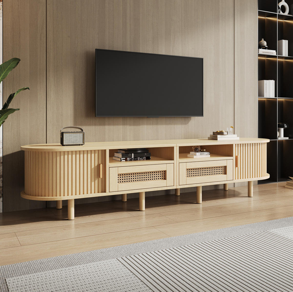TV-LOWBOARD mit 2 Schubladen 170 x 40 x 40 cm in heller Holzfarbe - Hellbraun, Holz (40/40/170cm) - Beauniv