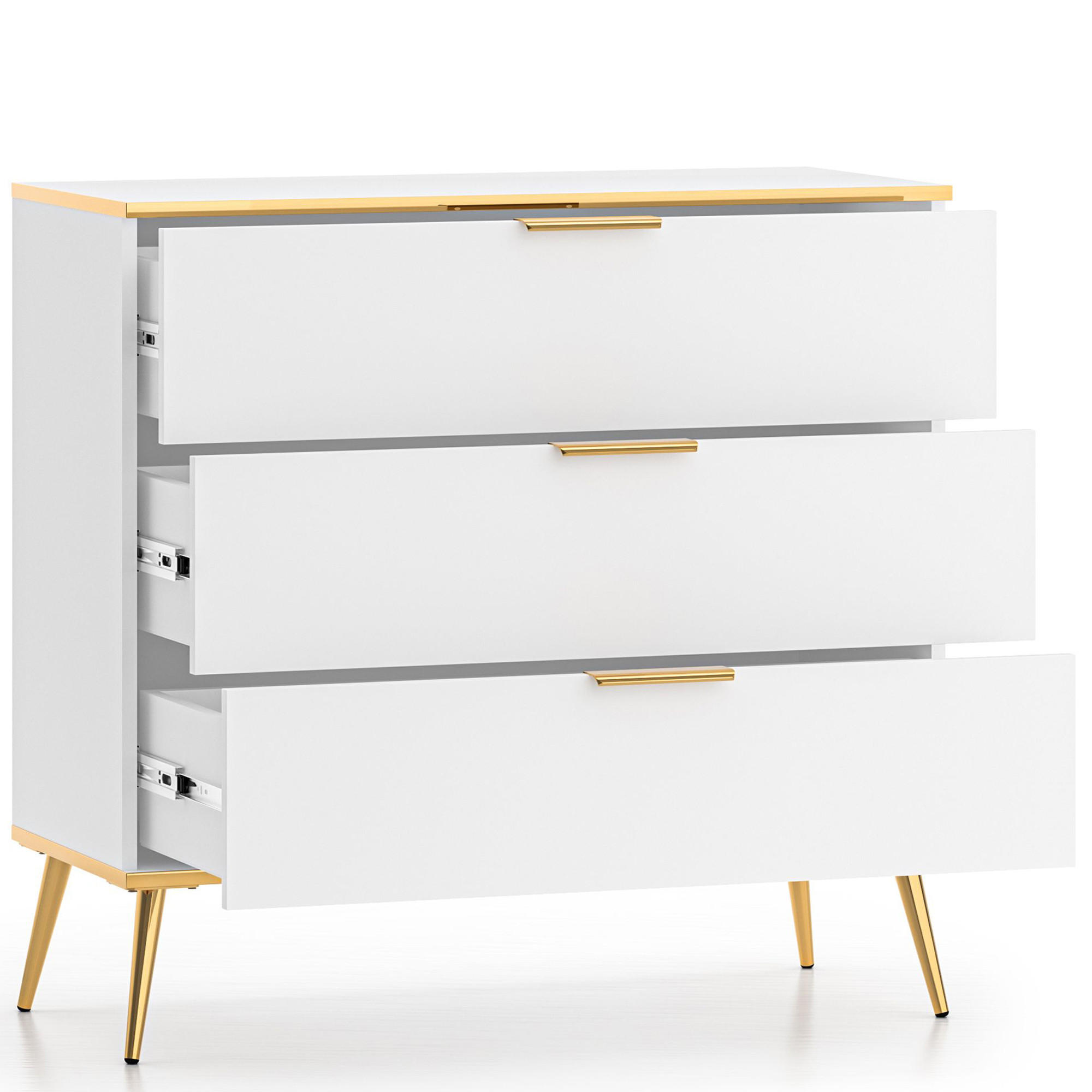 SCHUBLADENSCHRANK VELTI,Weiß - Weiß, Holzwerkstoff (92/88/40cm) - KONSIMO®