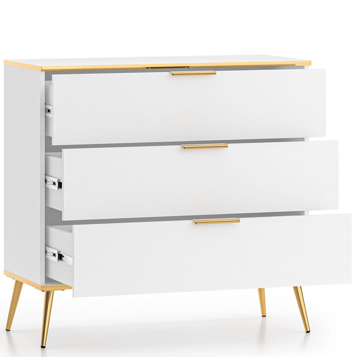 SCHUBLADENSCHRANK VELTI,Weiß - Weiß, Holzwerkstoff (92/88/40cm) - KONSIMO®