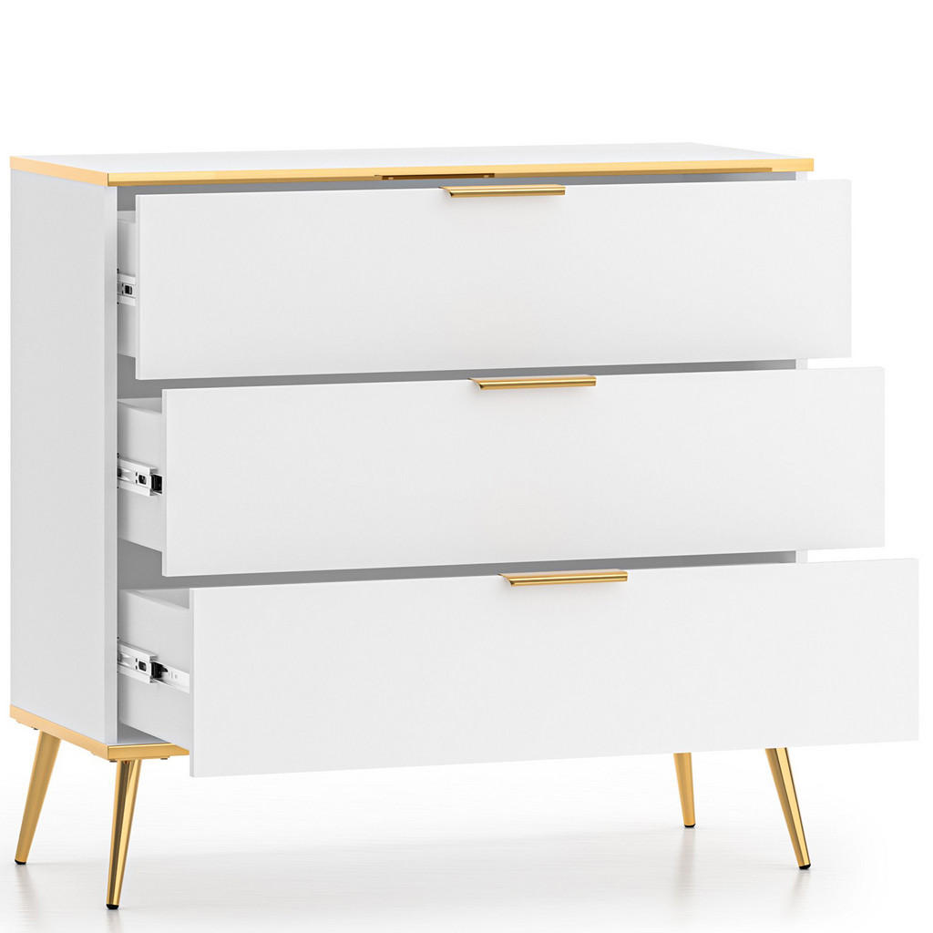 Thumbnail - Konsimo® Schubladenschrank, Weiß, Holzwerkstoff, 92x88x40 cm, Wohnzimmer, Kommoden & Sideboards, Kommoden
