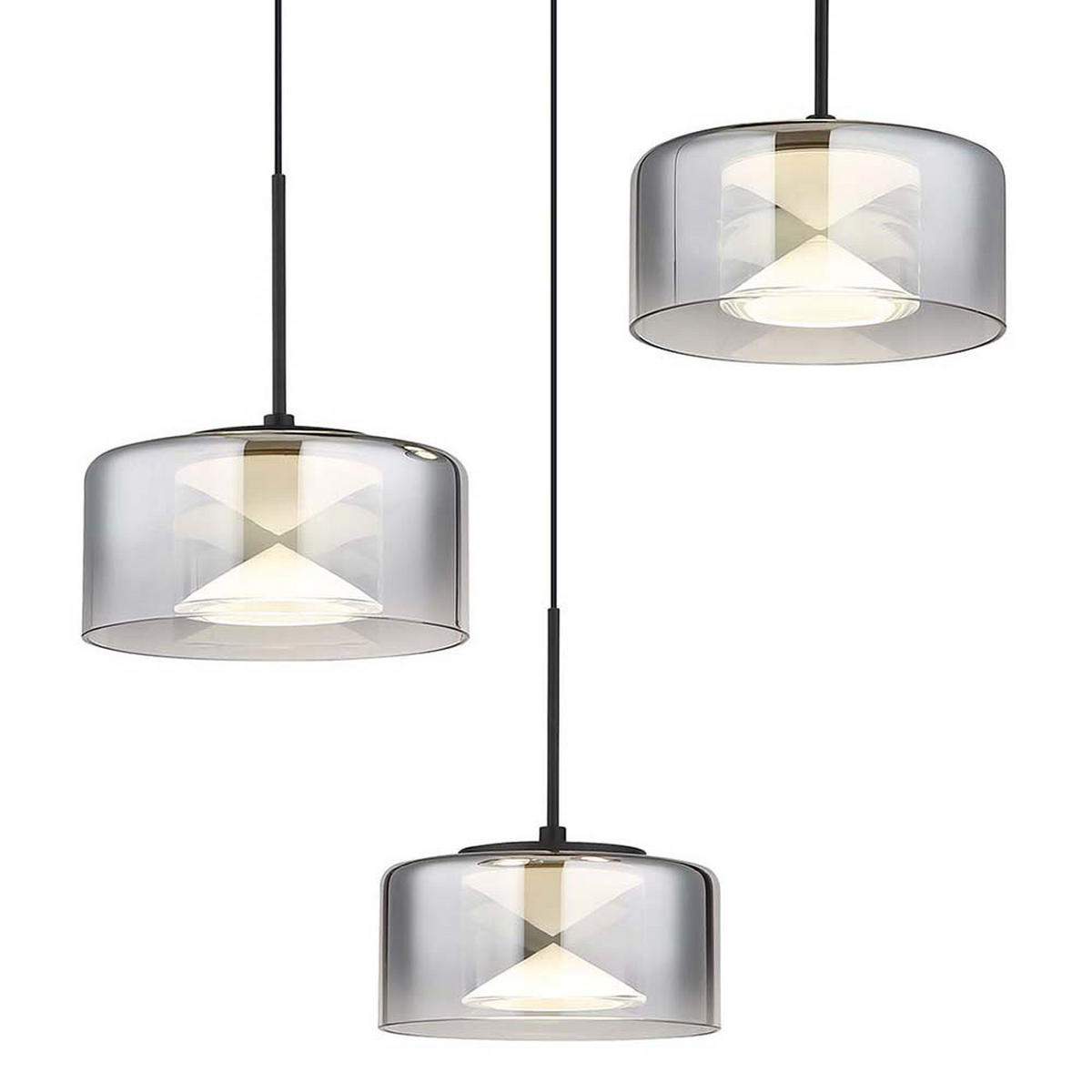 LED HÄNGELEUCHTE Glas Grau Rauchoptik - Grau, Glas (40/39/150cm) - Globo Lighting