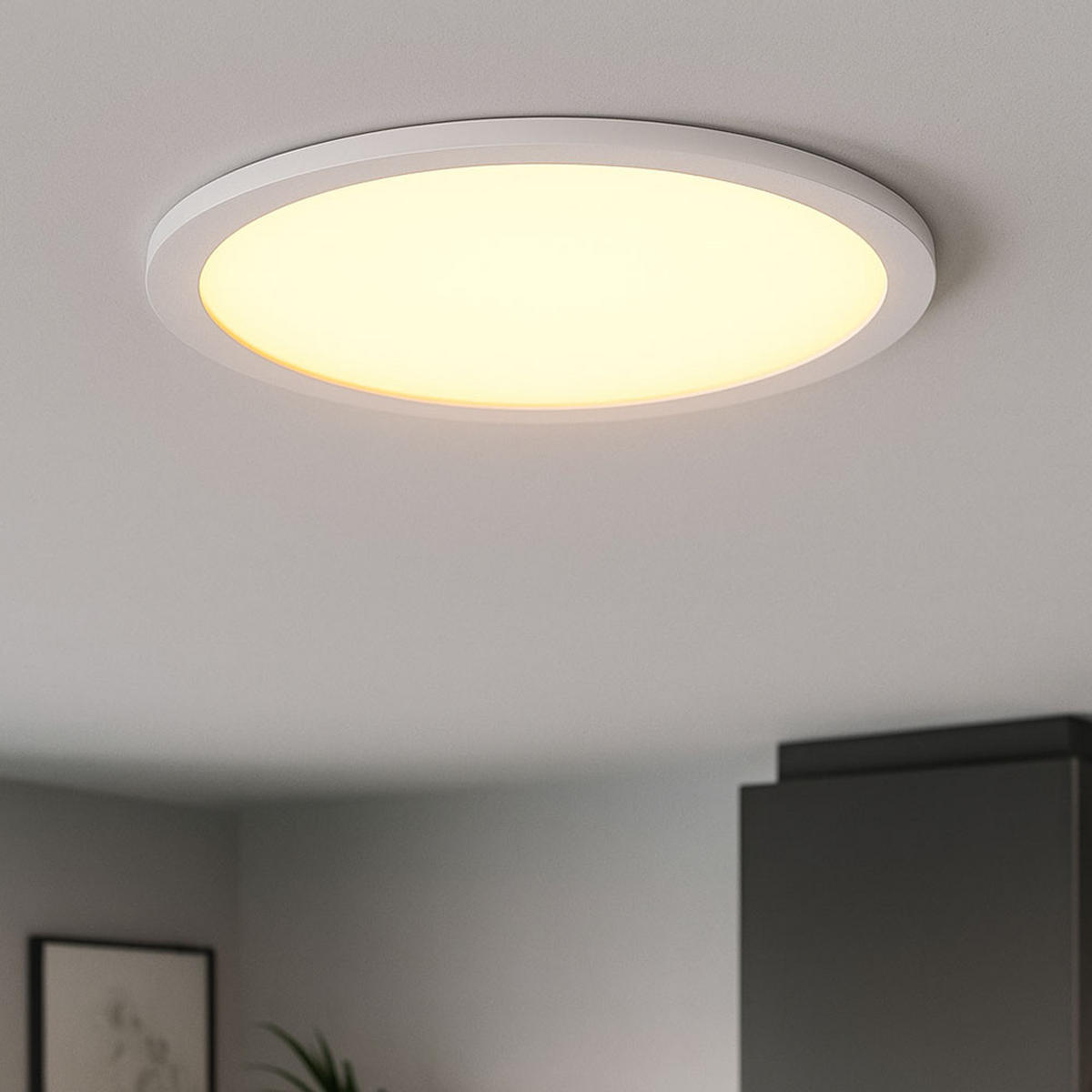 LED AUFBAUPANEL Weiß Dimmbar Fernbedienung - Weiß, Metall (40/40/6.2cm) - Briloner